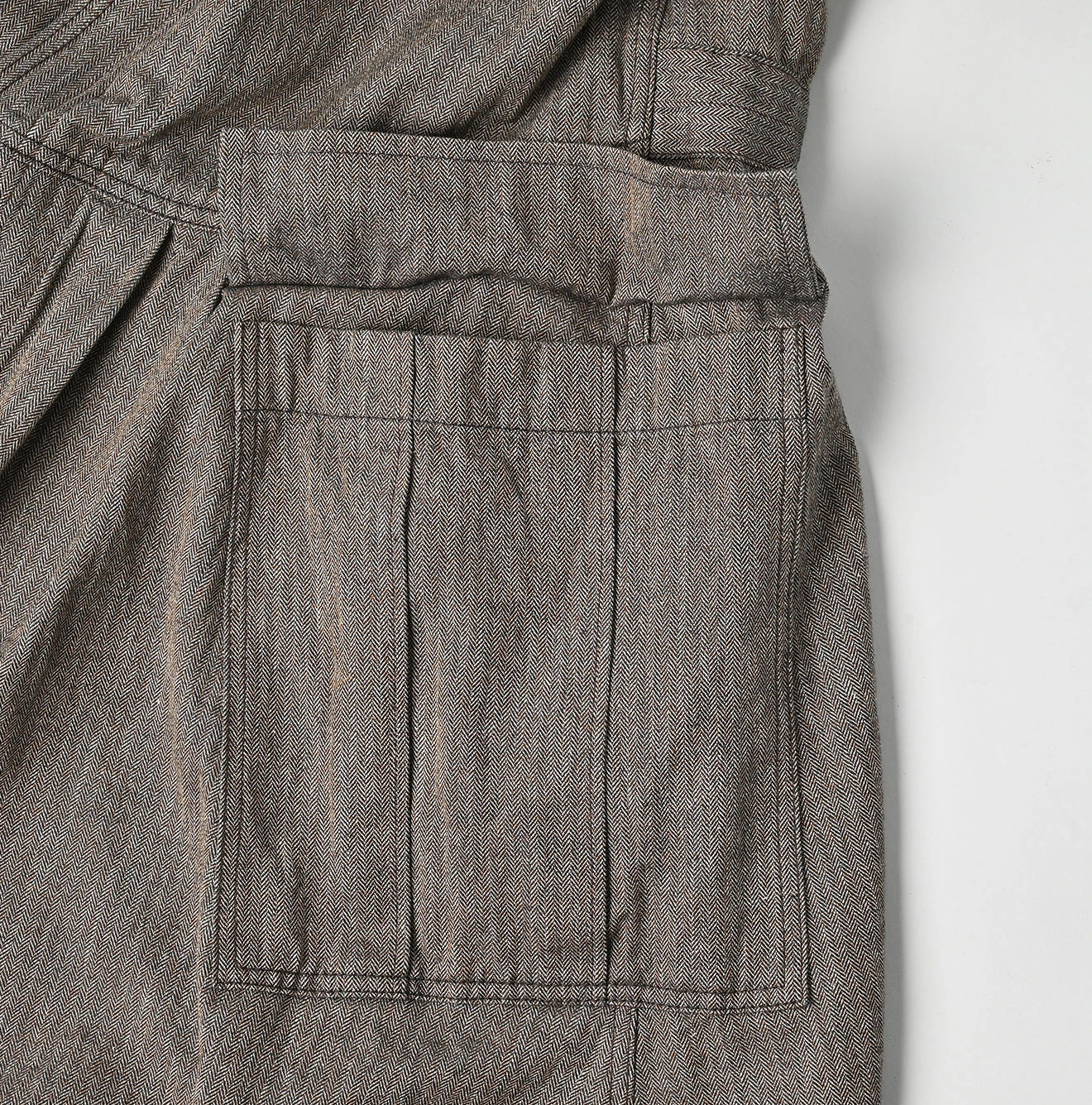 45R(フォーティファイブアール) |ミニヘリンボンコットンツイードのワーキングドレス（インディゴ）