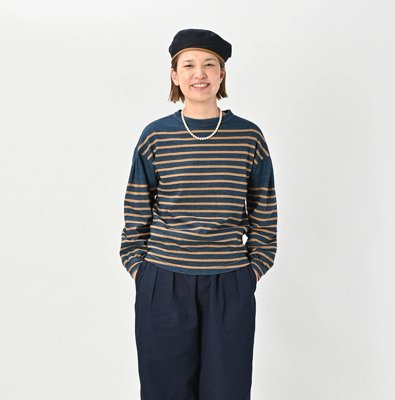 45R(フォーティファイブアール) |バスクのパフTシャツ（影色納戸）