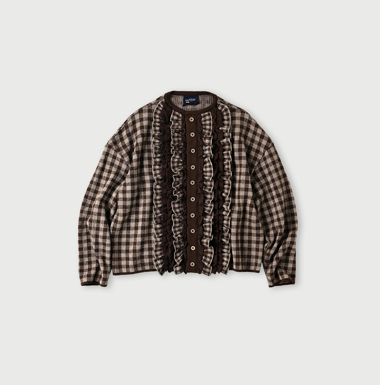 45R(フォーティファイブアール) |ギンガムジャカードのカーディガン