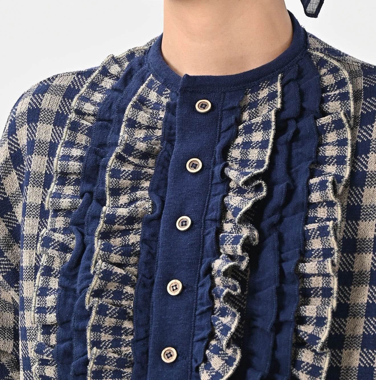 45R(フォーティファイブアール) |ギンガムジャカードのカーディガン