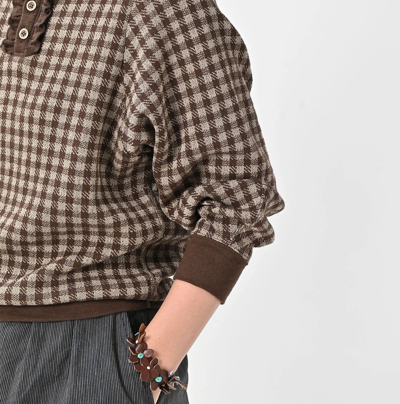 45R(フォーティファイブアール) |ギンガムジャカードのポロパフ