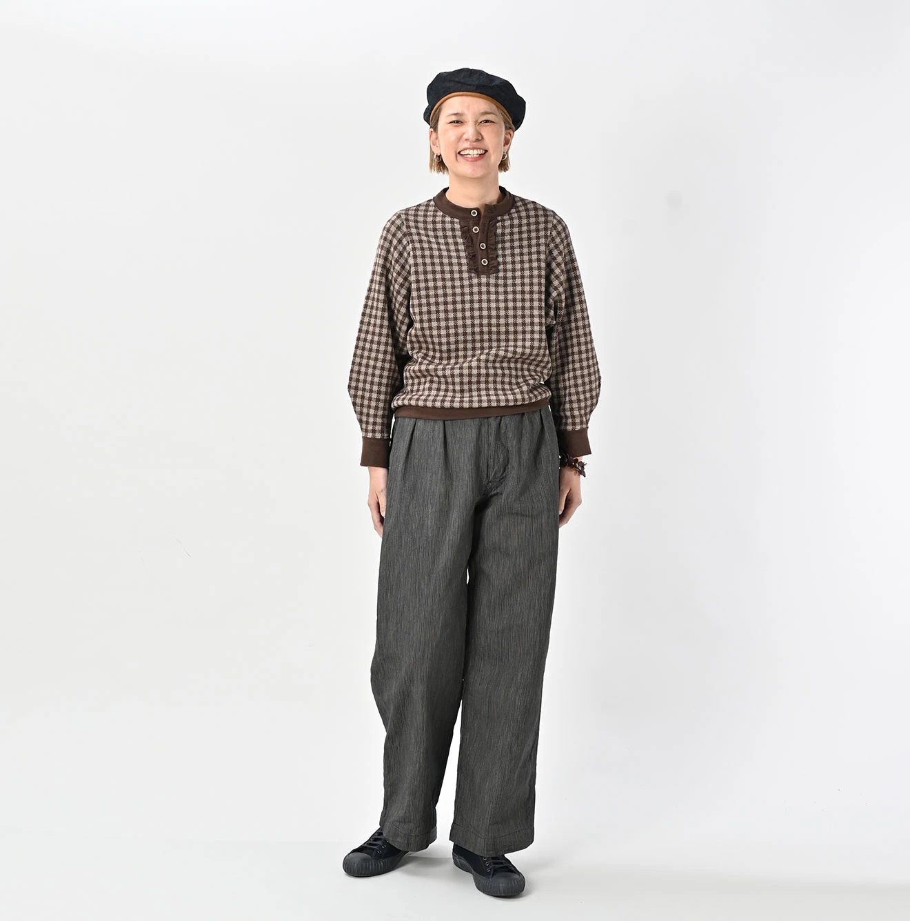 45R(フォーティファイブアール) |ギンガムジャカードのポロパフ