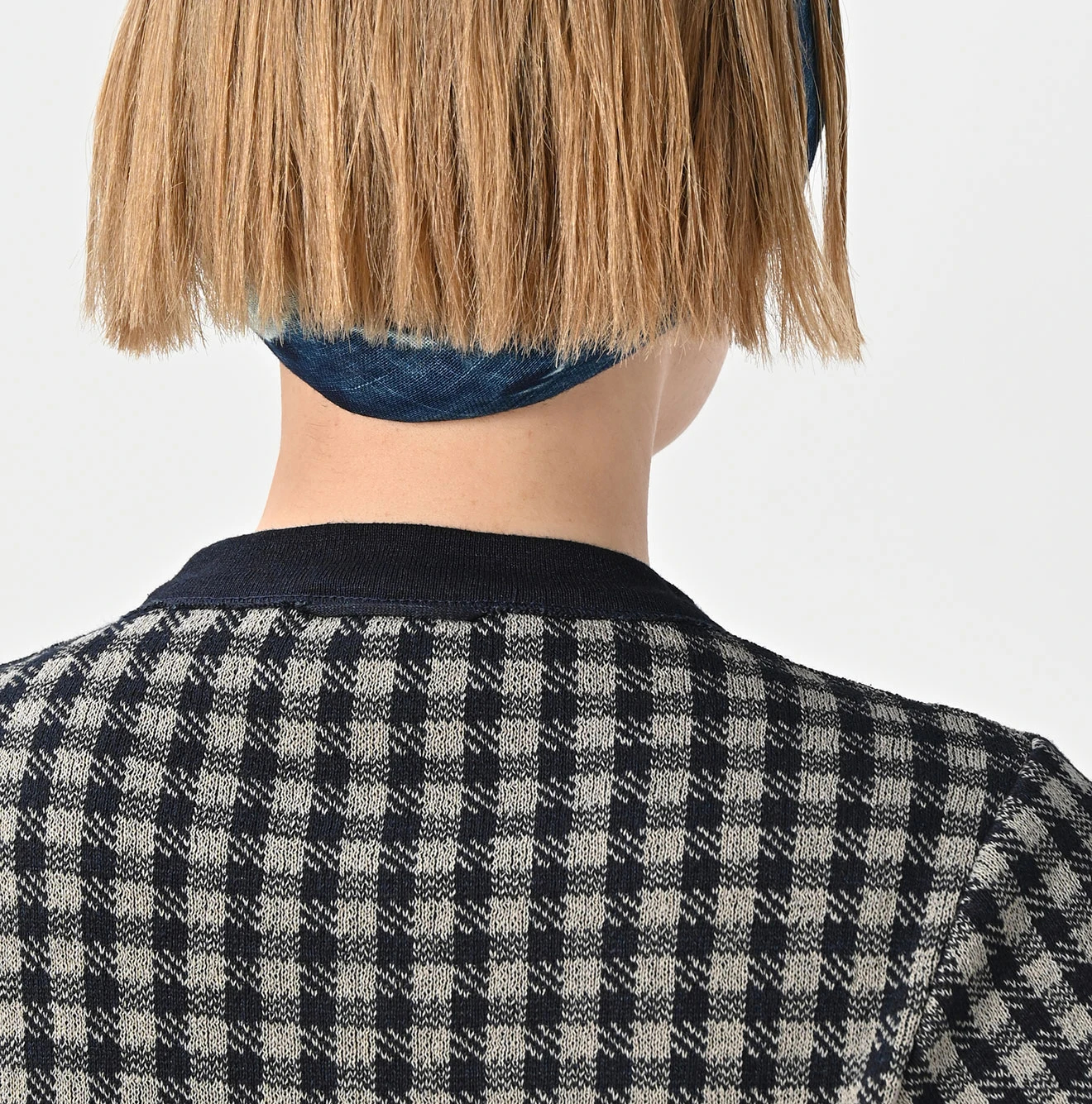 45R(フォーティファイブアール) |ギンガムジャカードのポロパフ（インディゴ）