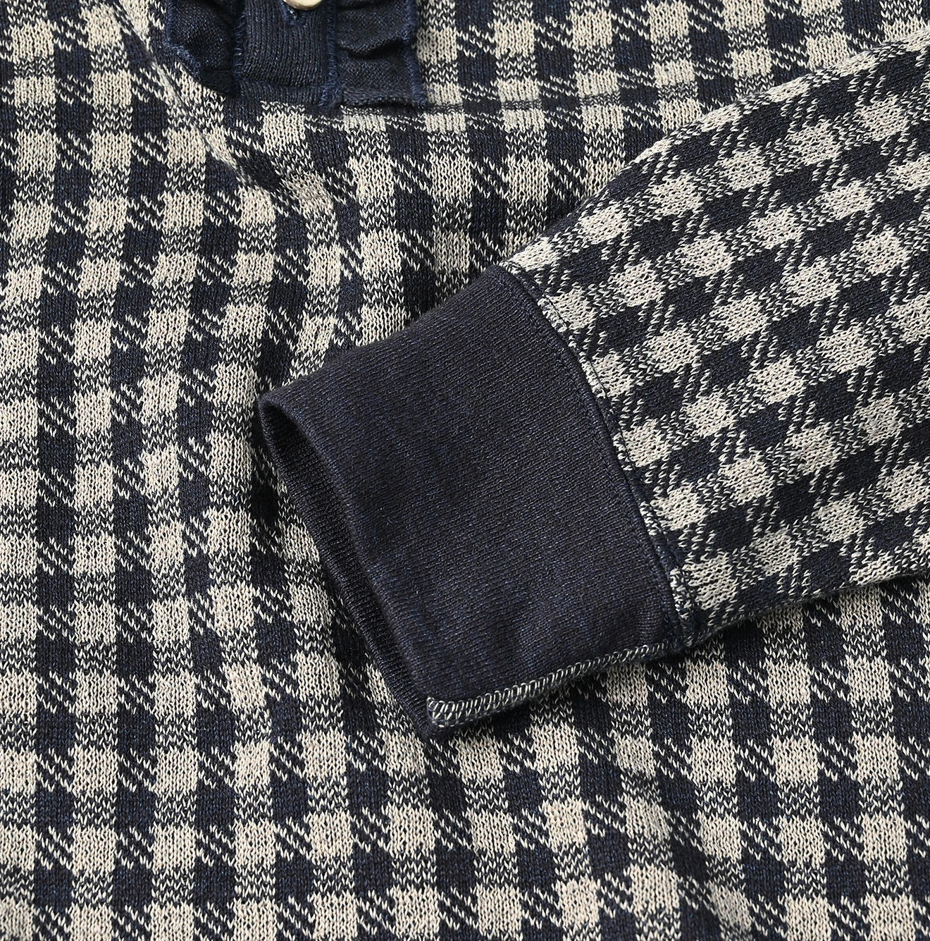 45R(フォーティファイブアール) |ギンガムジャカードのポロパフ（インディゴ）