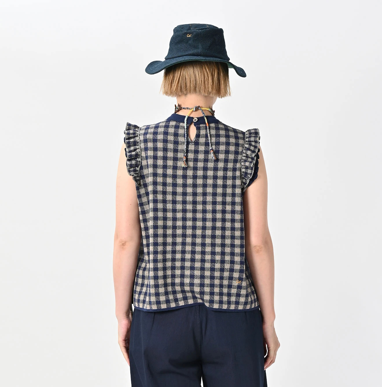 45R(フォーティファイブアール) |ギンガムジャカードのノースリーブキャミ