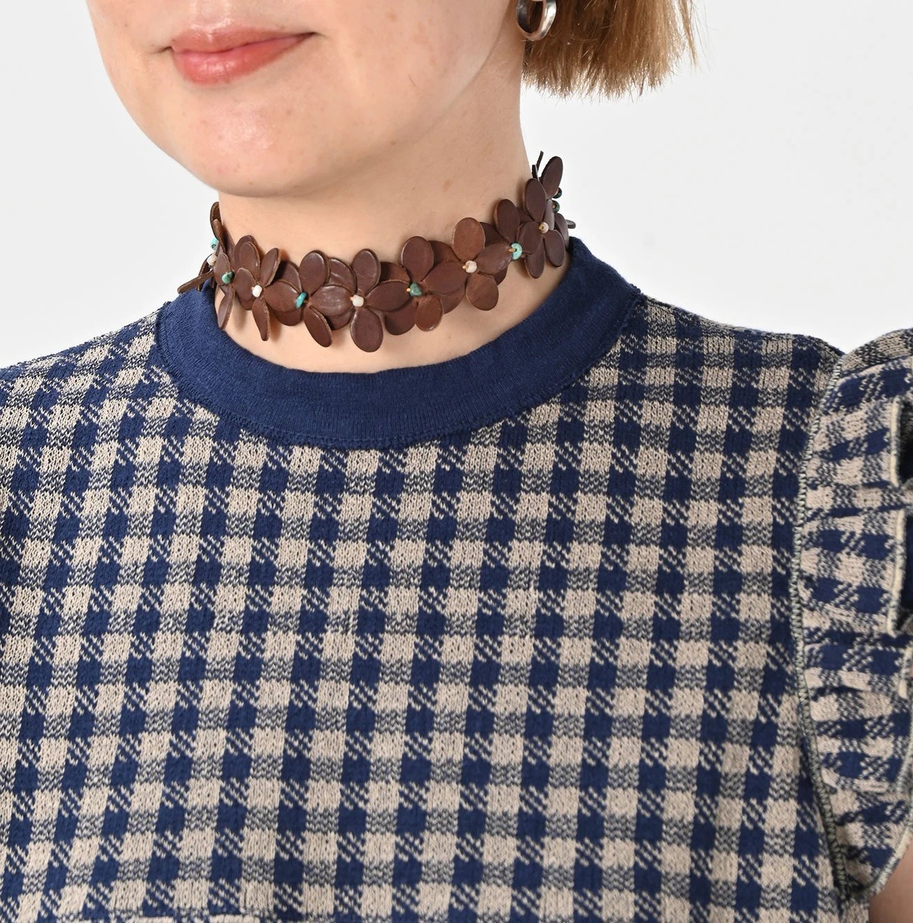 45R(フォーティファイブアール) |ギンガムジャカードのノースリーブキャミ