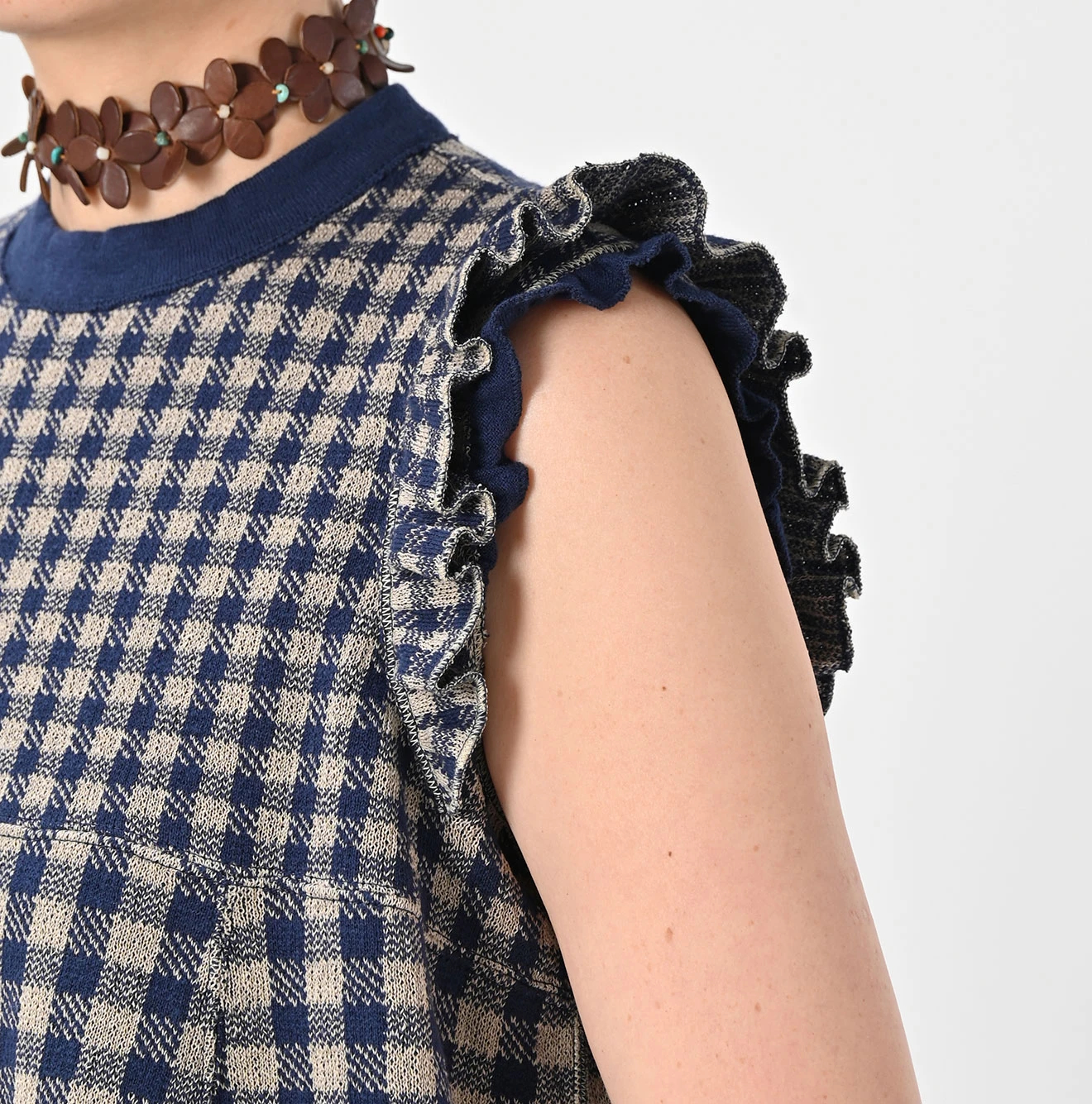 45R(フォーティファイブアール) |ギンガムジャカードのノースリーブキャミ