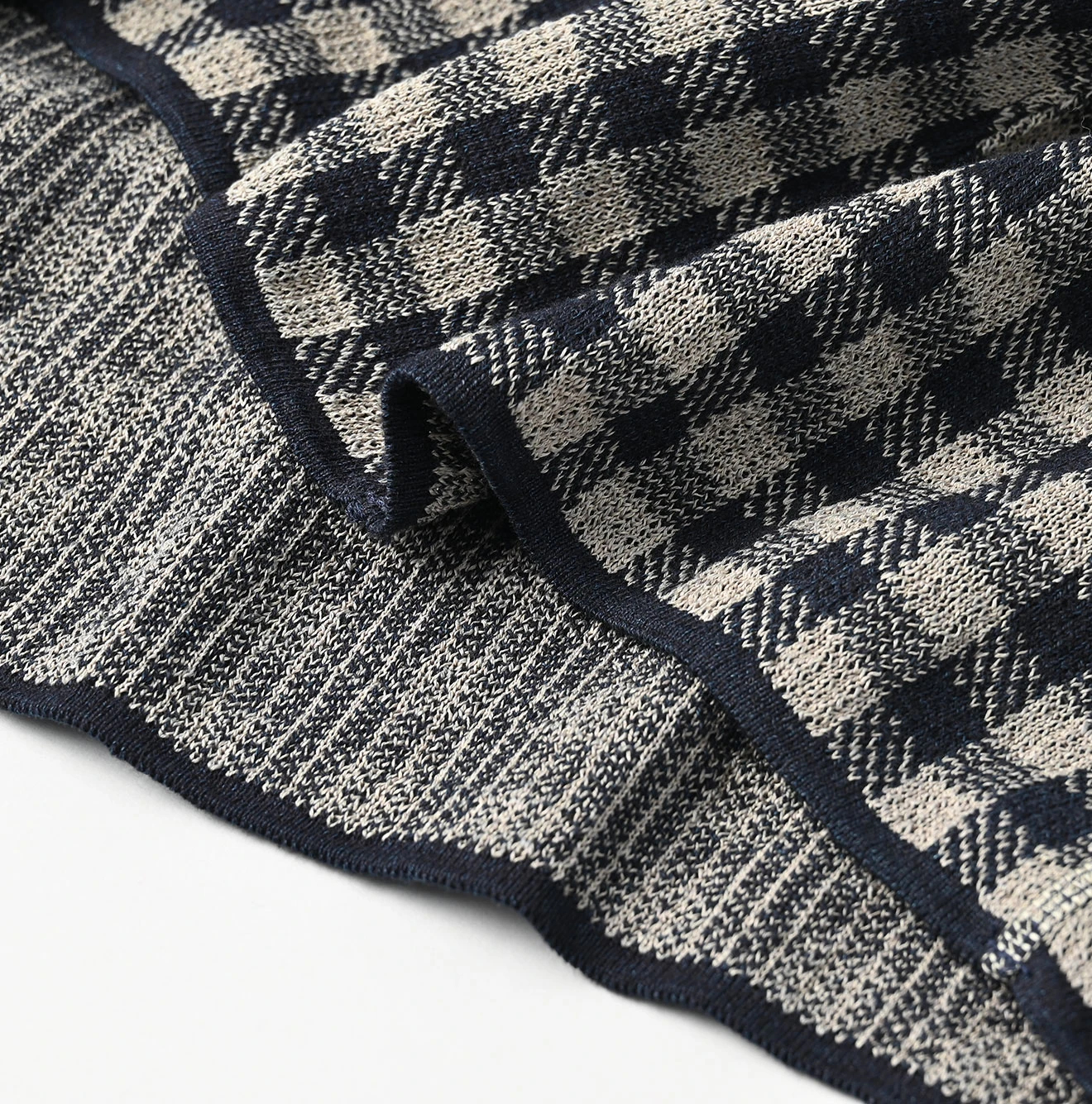 45R(フォーティファイブアール) |ギンガムジャカードのノースリーブキャミ（インディゴ）