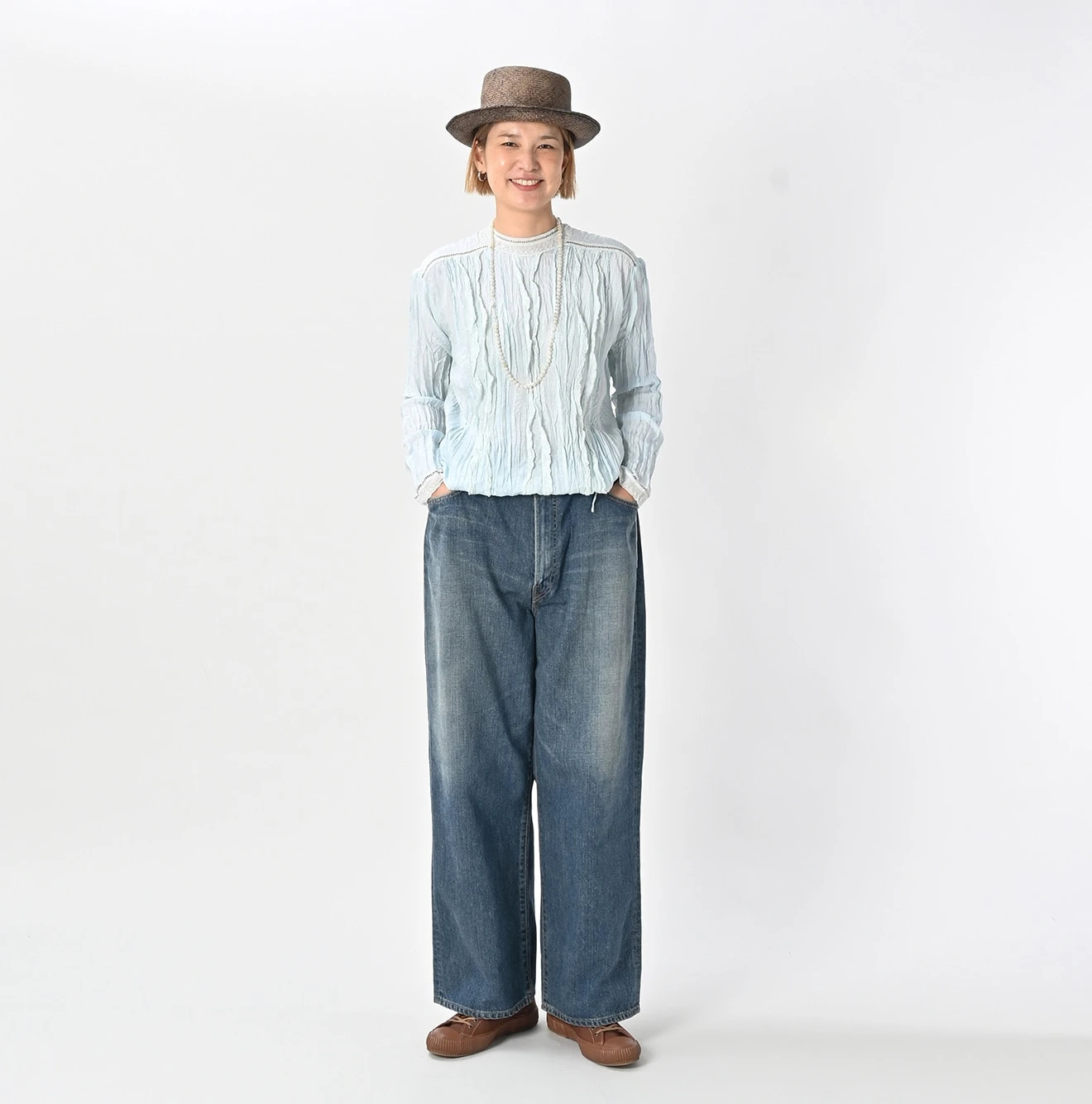 45R(フォーティファイブアール) |インドシルクのレースブラウス