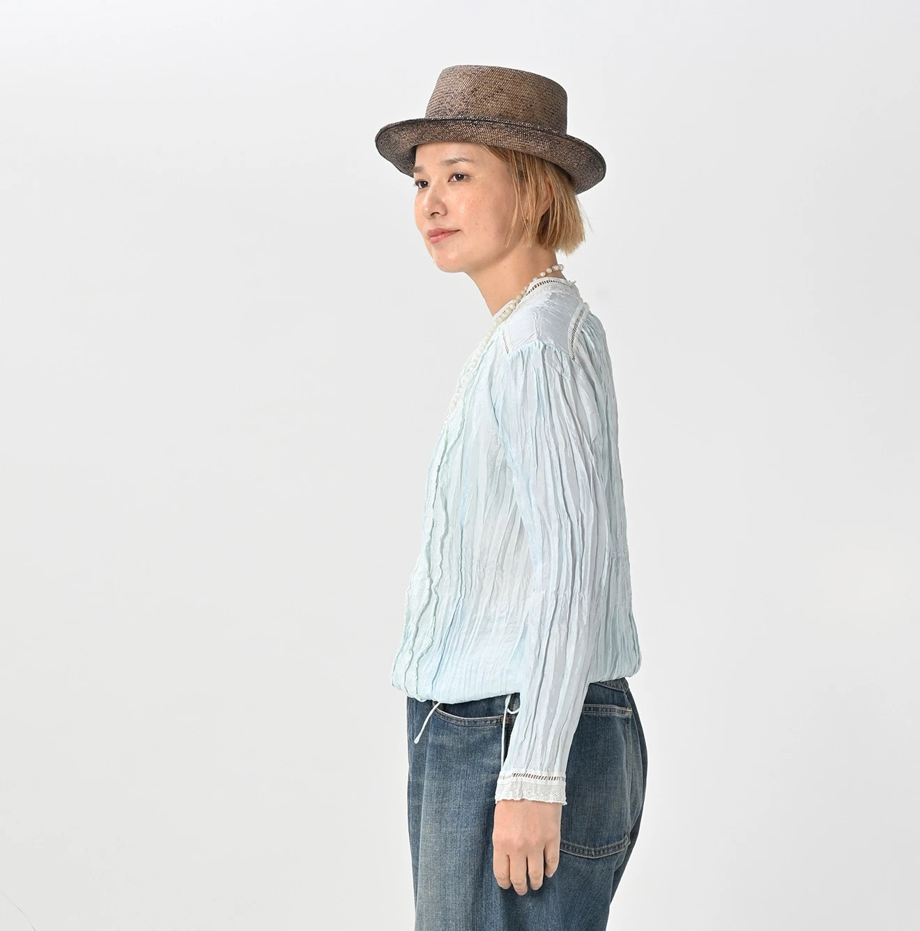 45R(フォーティファイブアール) |インドシルクのレースブラウス