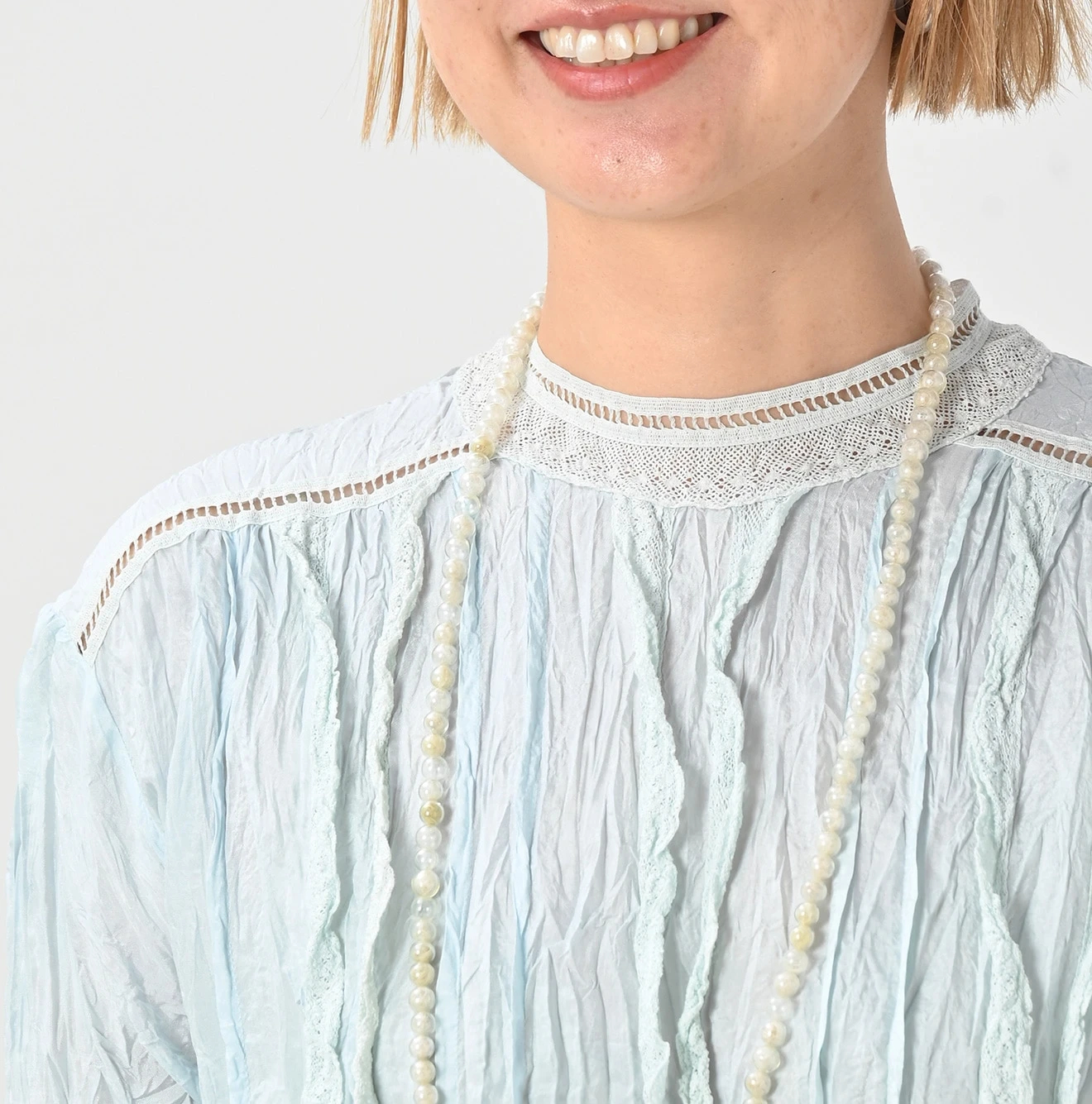 45R(フォーティファイブアール) |インドシルクのレースブラウス