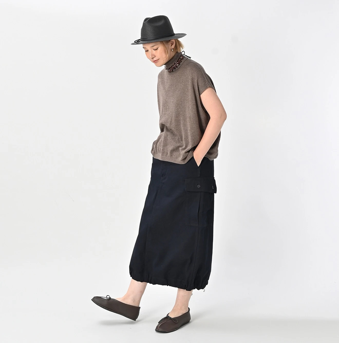 45R(フォーティファイブアール) |ダックのカーゴスカート（インディゴ）