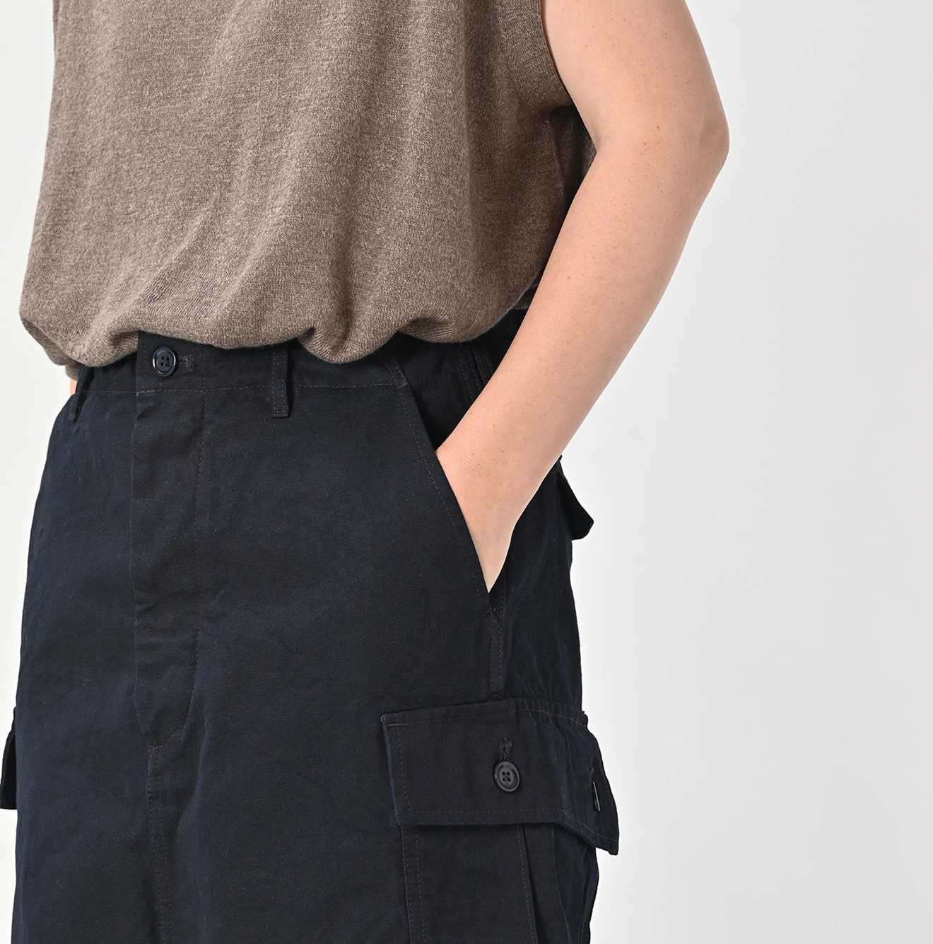 45R(フォーティファイブアール) |ダックのカーゴスカート（インディゴ）