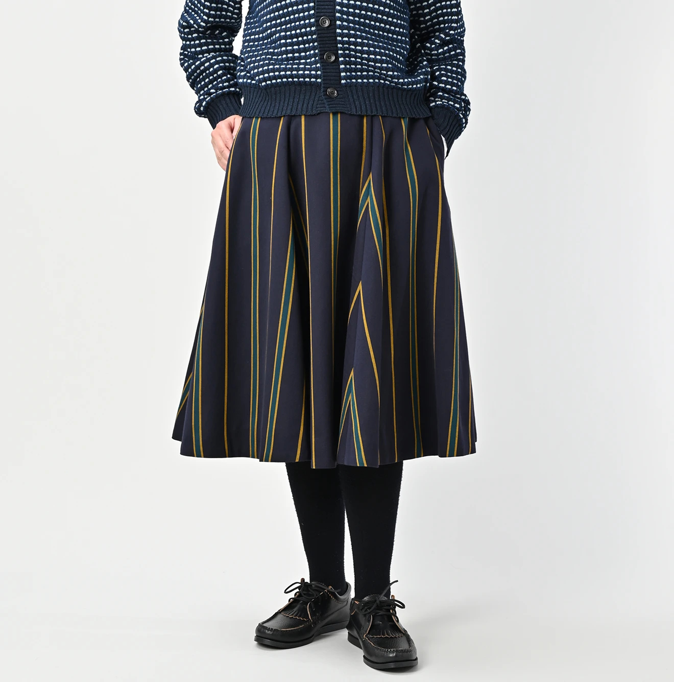 45R(フォーティファイブアール) |ウールコットンベネシャンのサーキュラースカート