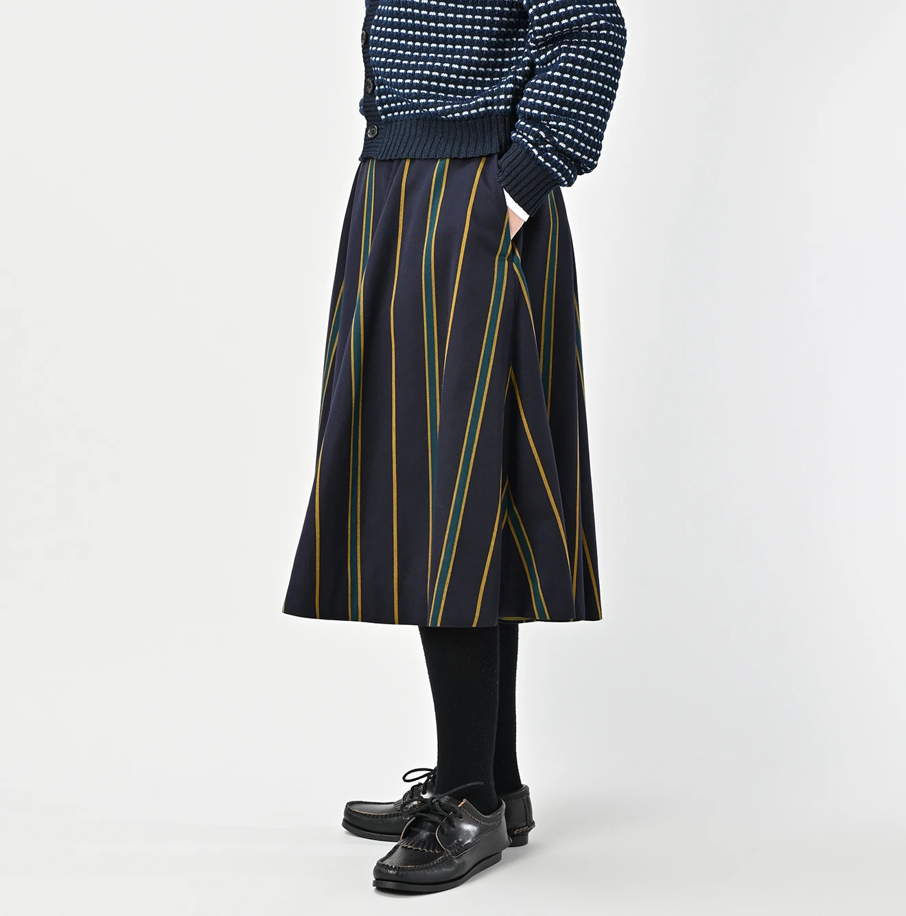 45R(フォーティファイブアール) |ウールコットンベネシャンのサーキュラースカート