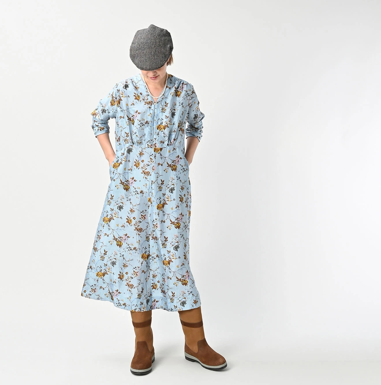 45R(フォーティファイブアール) |シルクのアンティークフラワープリントドレス