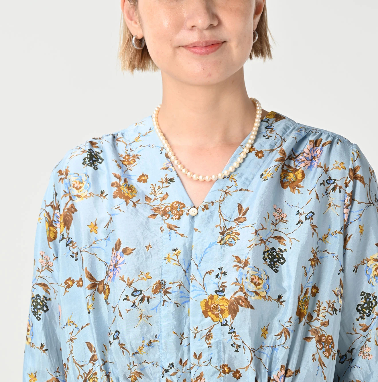 45R(フォーティファイブアール) |シルクのアンティークフラワープリントドレス