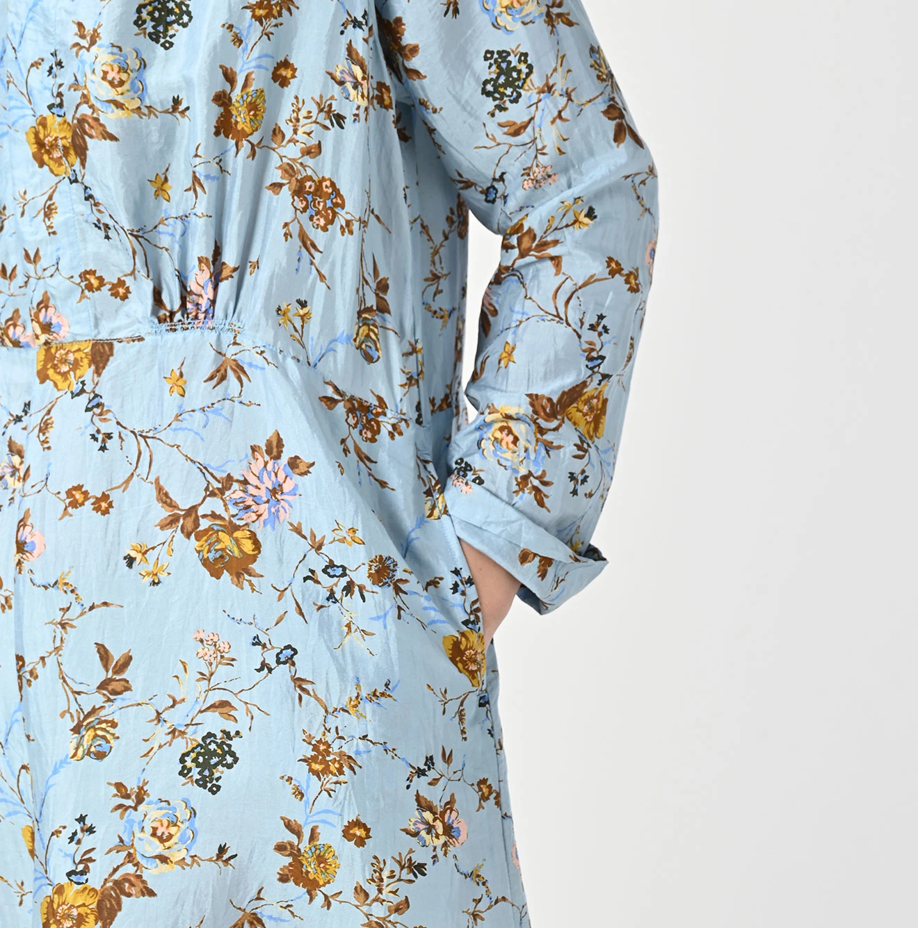 45R(フォーティファイブアール) |シルクのアンティークフラワープリントドレス