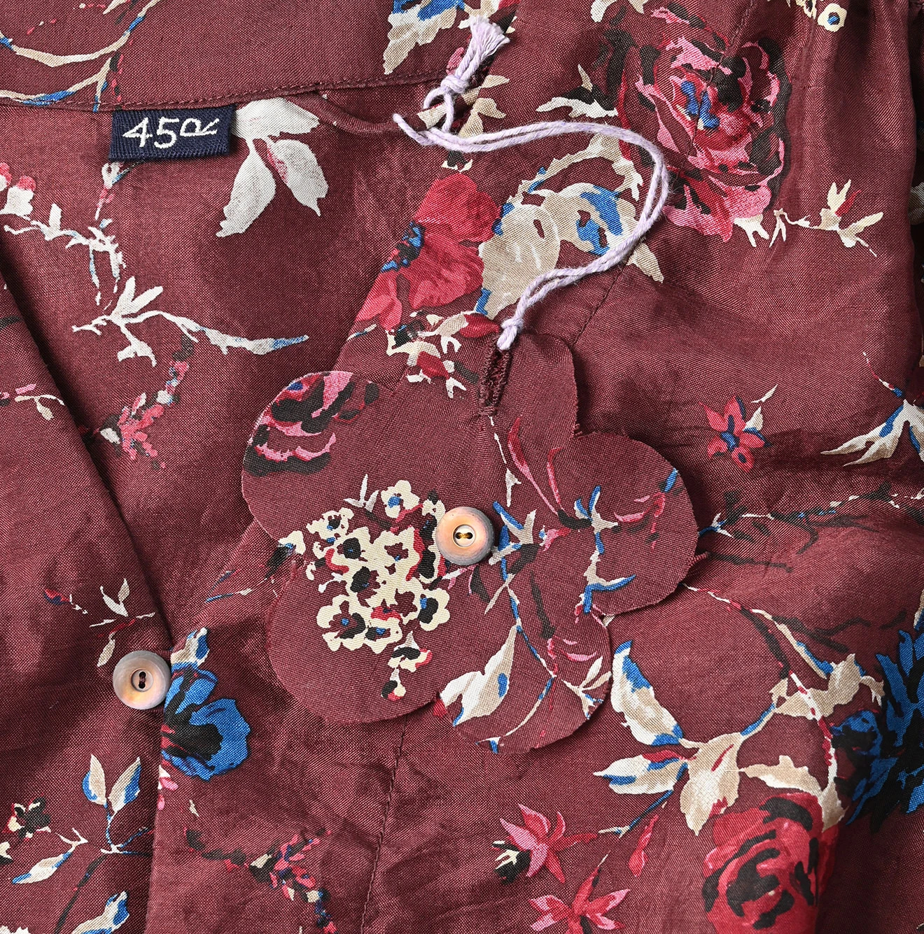 45R(フォーティファイブアール) |シルクのアンティークフラワープリントドレス