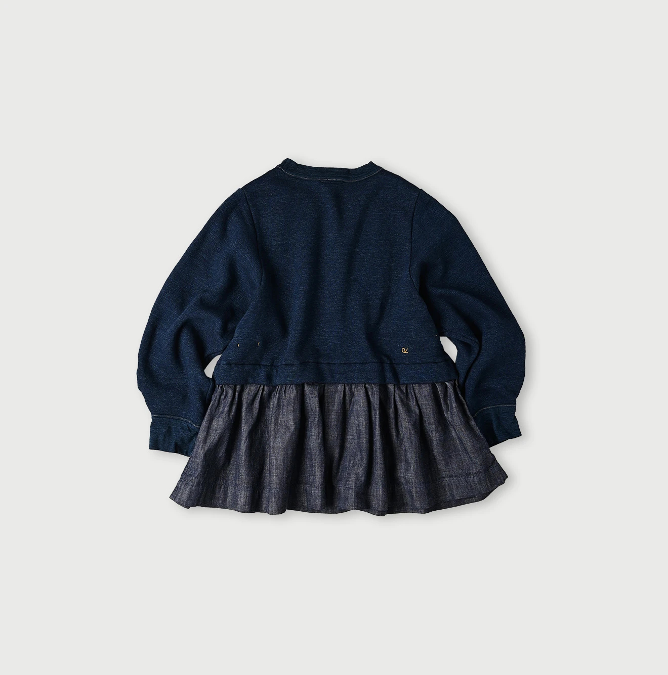 45R(フォーティファイブアール) |裏毛×デニムのパフTシャツ（インディゴ）