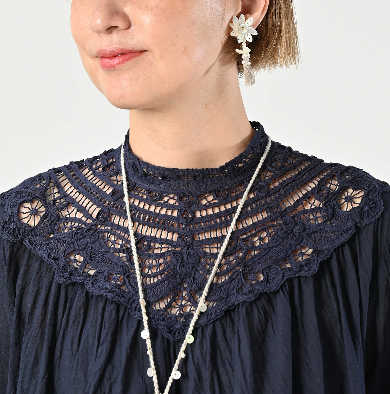 45R(フォーティファイブアール) |インドカディのリボンレースブラウス