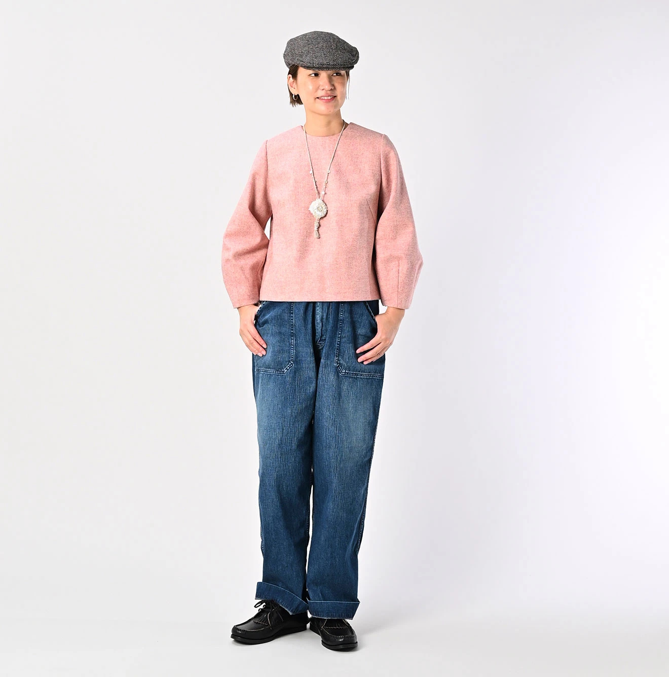 45R(フォーティファイブアール) |イングランドフラノのパフブラウス