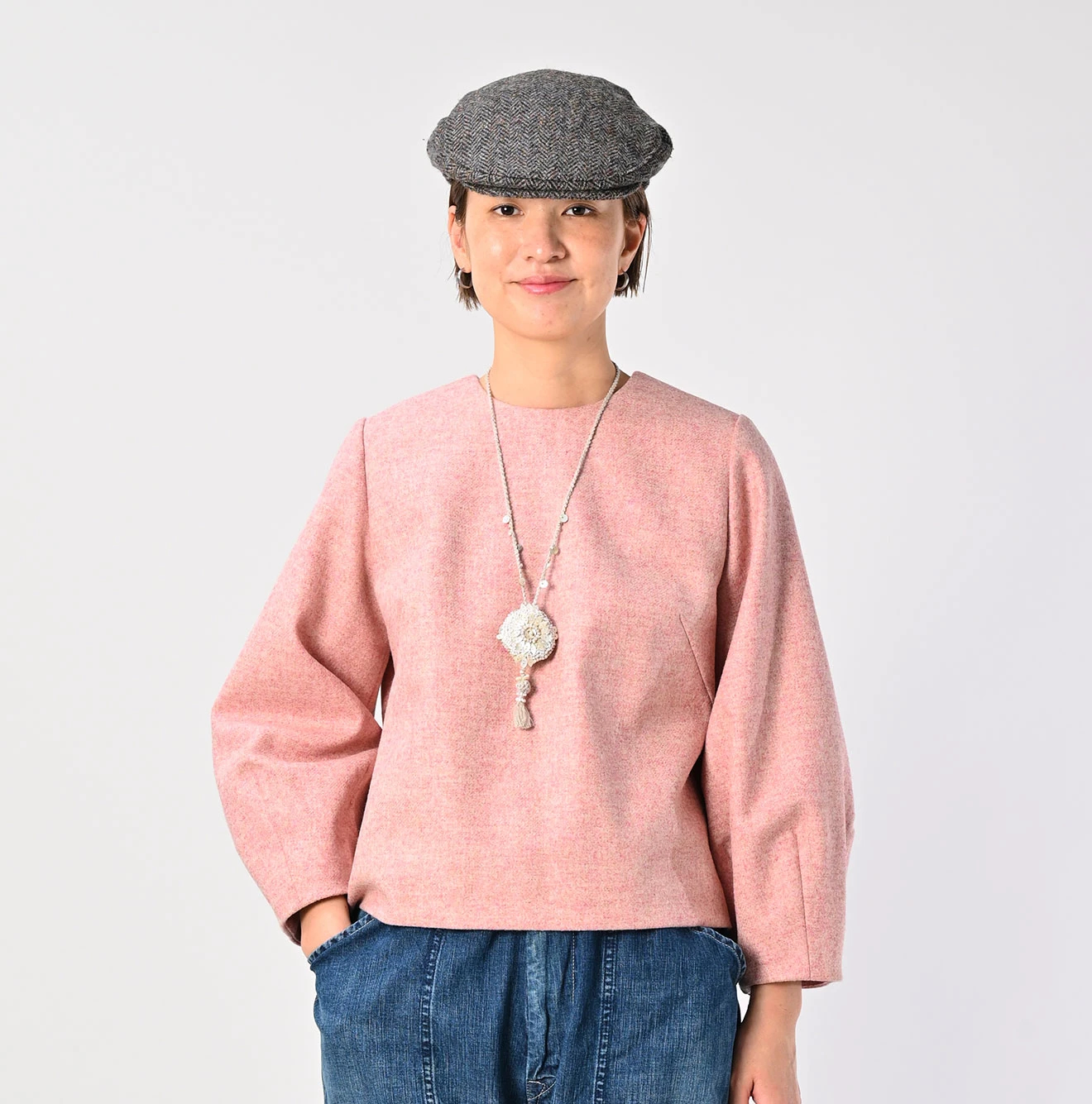 45R(フォーティファイブアール) |イングランドフラノのパフブラウス