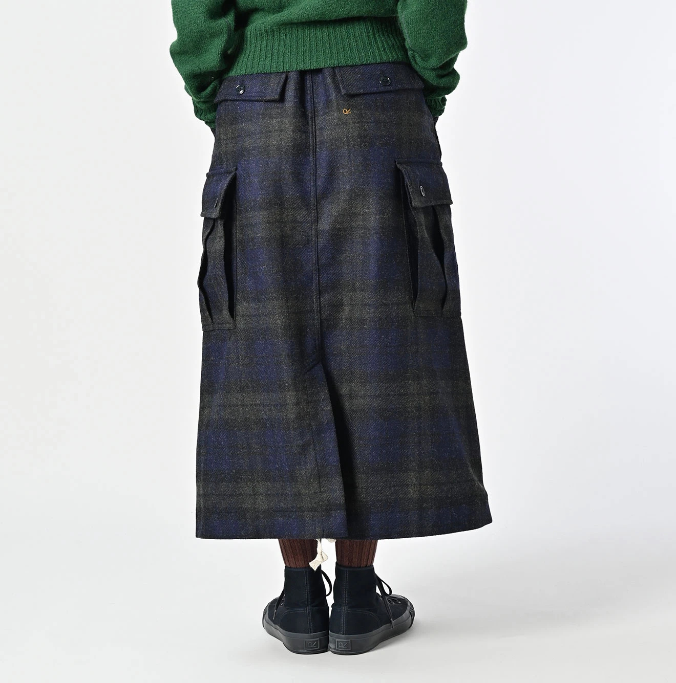 45R(フォーティファイブアール) |ウールタータンのカーゴスカート