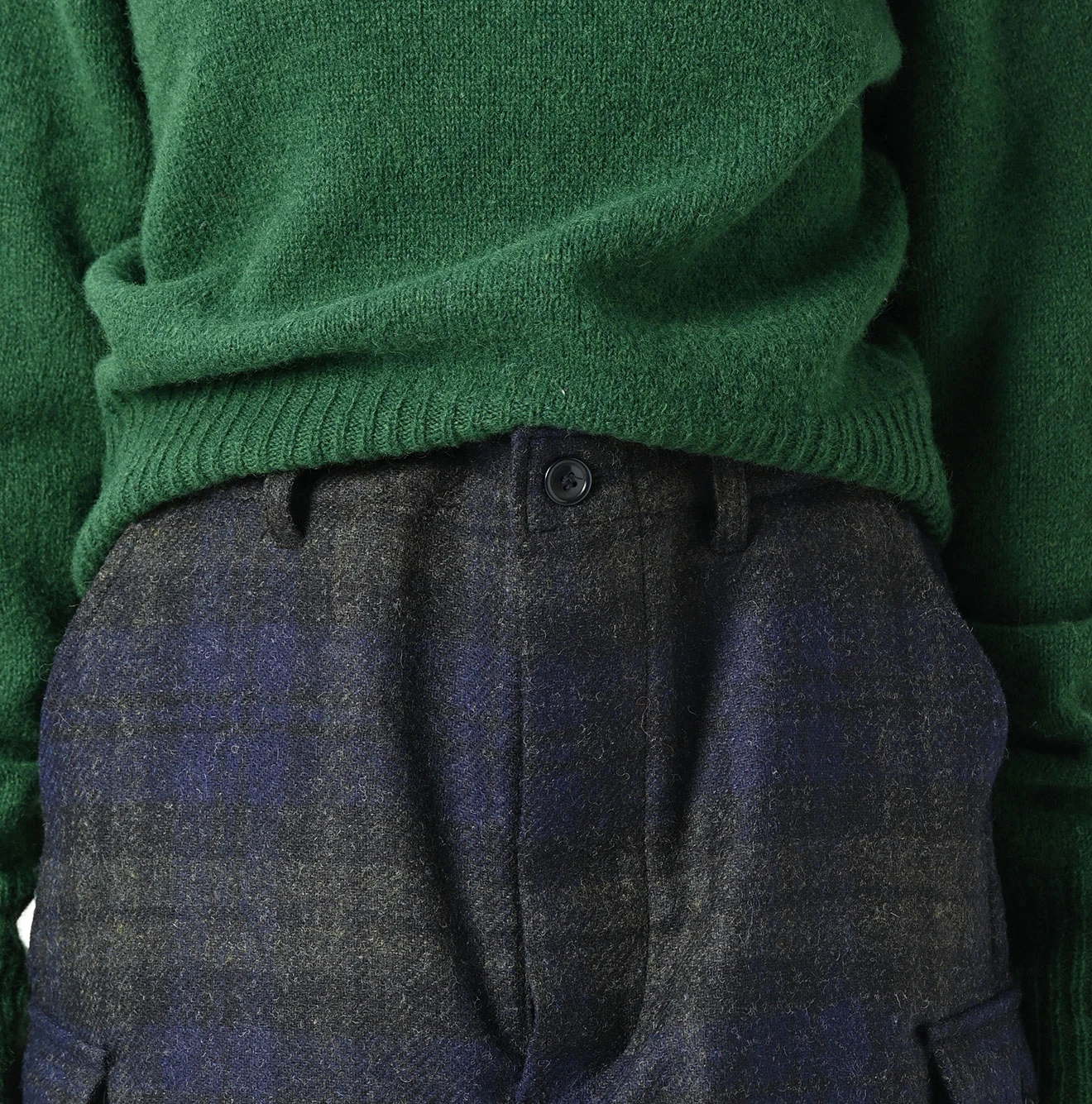 45R(フォーティファイブアール) |ウールタータンのカーゴスカート