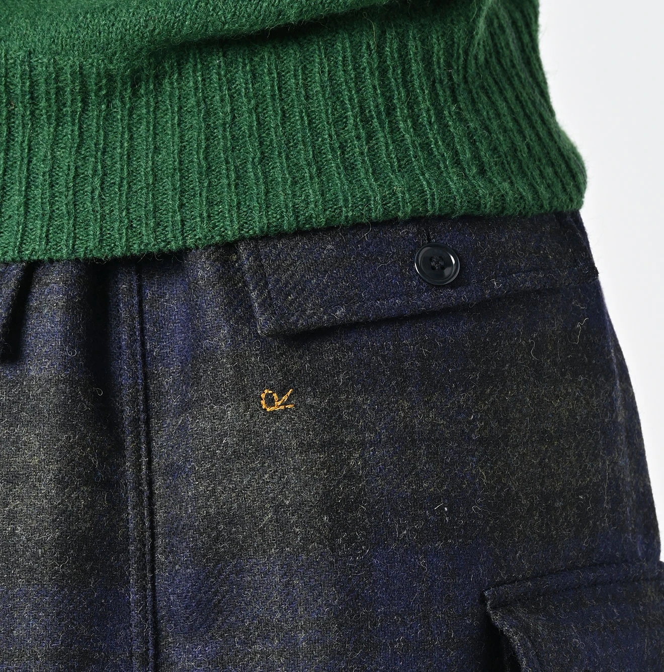 45R(フォーティファイブアール) |ウールタータンのカーゴスカート