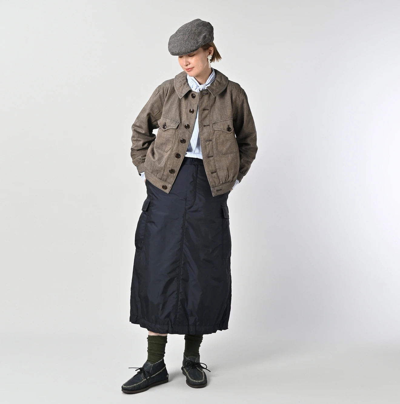 45R(フォーティファイブアール) |ナイロンのキルティングカーゴスカート