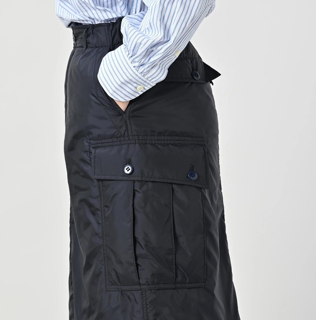 45R(フォーティファイブアール) |ナイロンのキルティングカーゴスカート