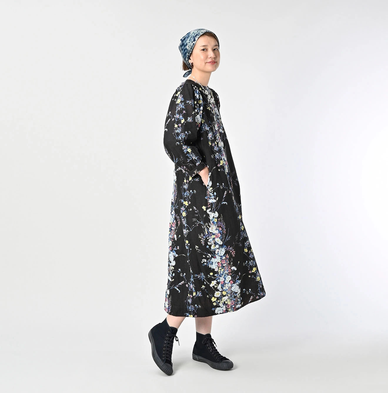 45R(フォーティファイブアール) |インドカディブーケストライププリントのパフブリッジドレス