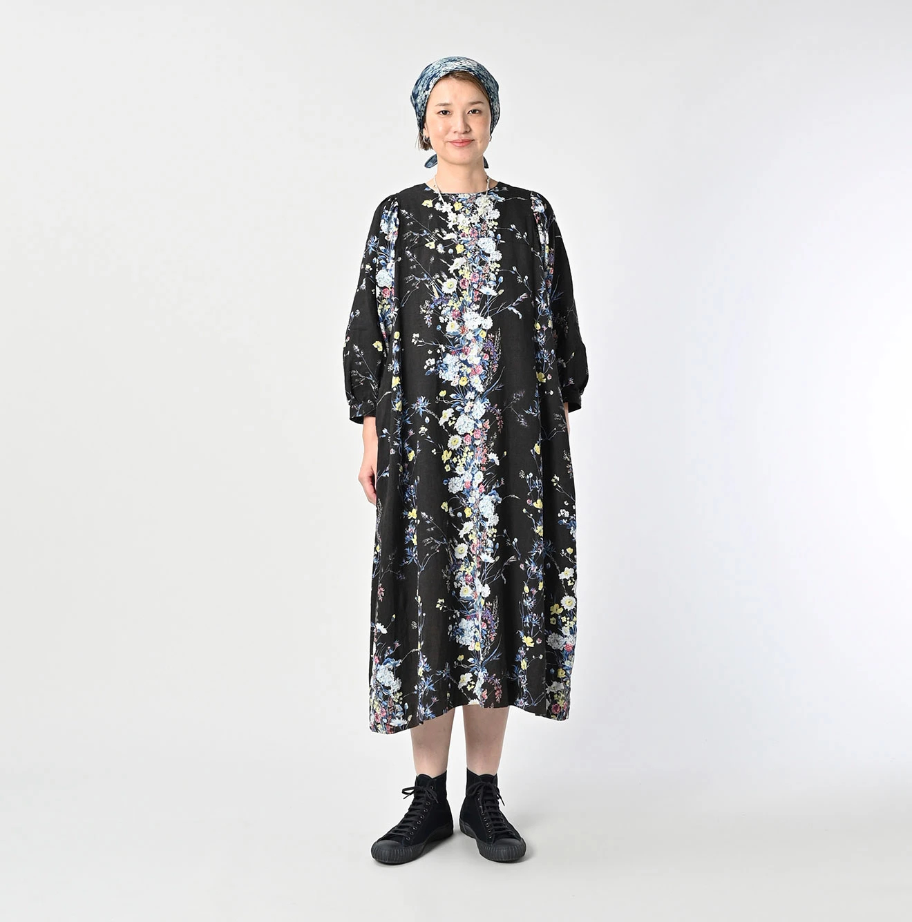 45R(フォーティファイブアール) |インドカディブーケストライププリントのパフブリッジドレス