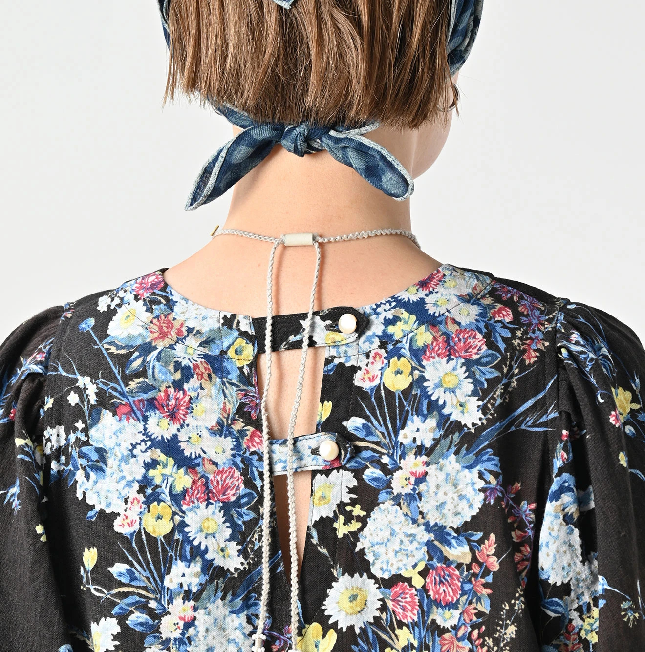 45R(フォーティファイブアール) |インドカディブーケストライププリントのパフブリッジドレス