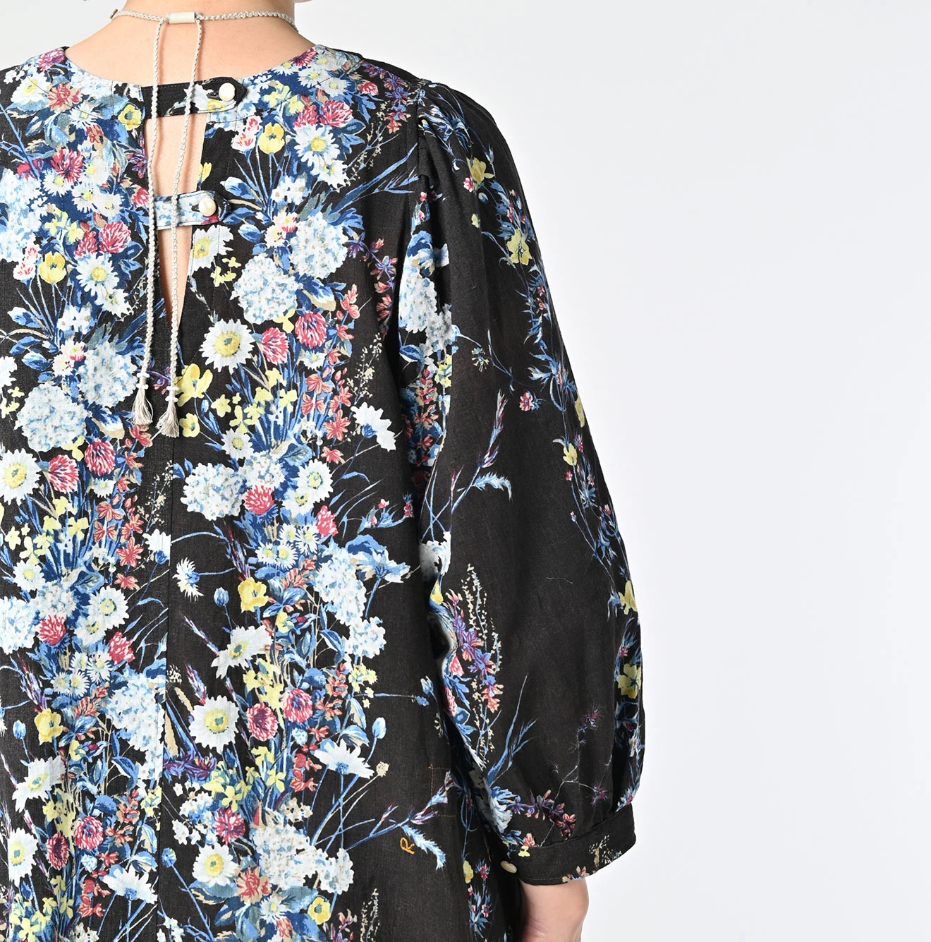 45R(フォーティファイブアール) |インドカディブーケストライププリントのパフブリッジドレス