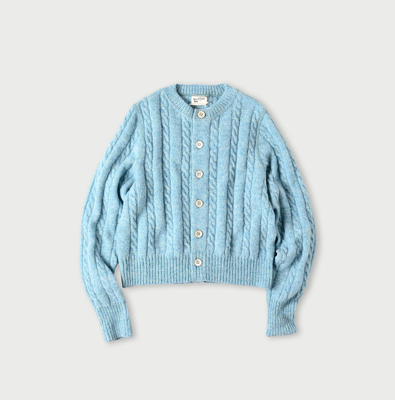 45R(フォーティファイブアール) |シェットランドケーブル縮絨のカーディガン