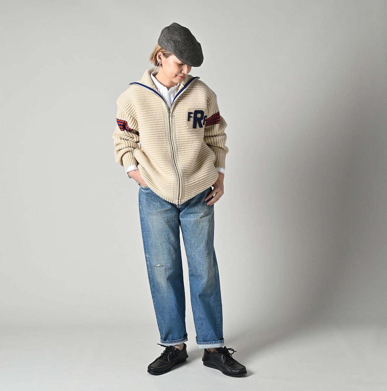 45R(フォーティファイブアール) |畦編み縮絨ウールのスノーブルゾン