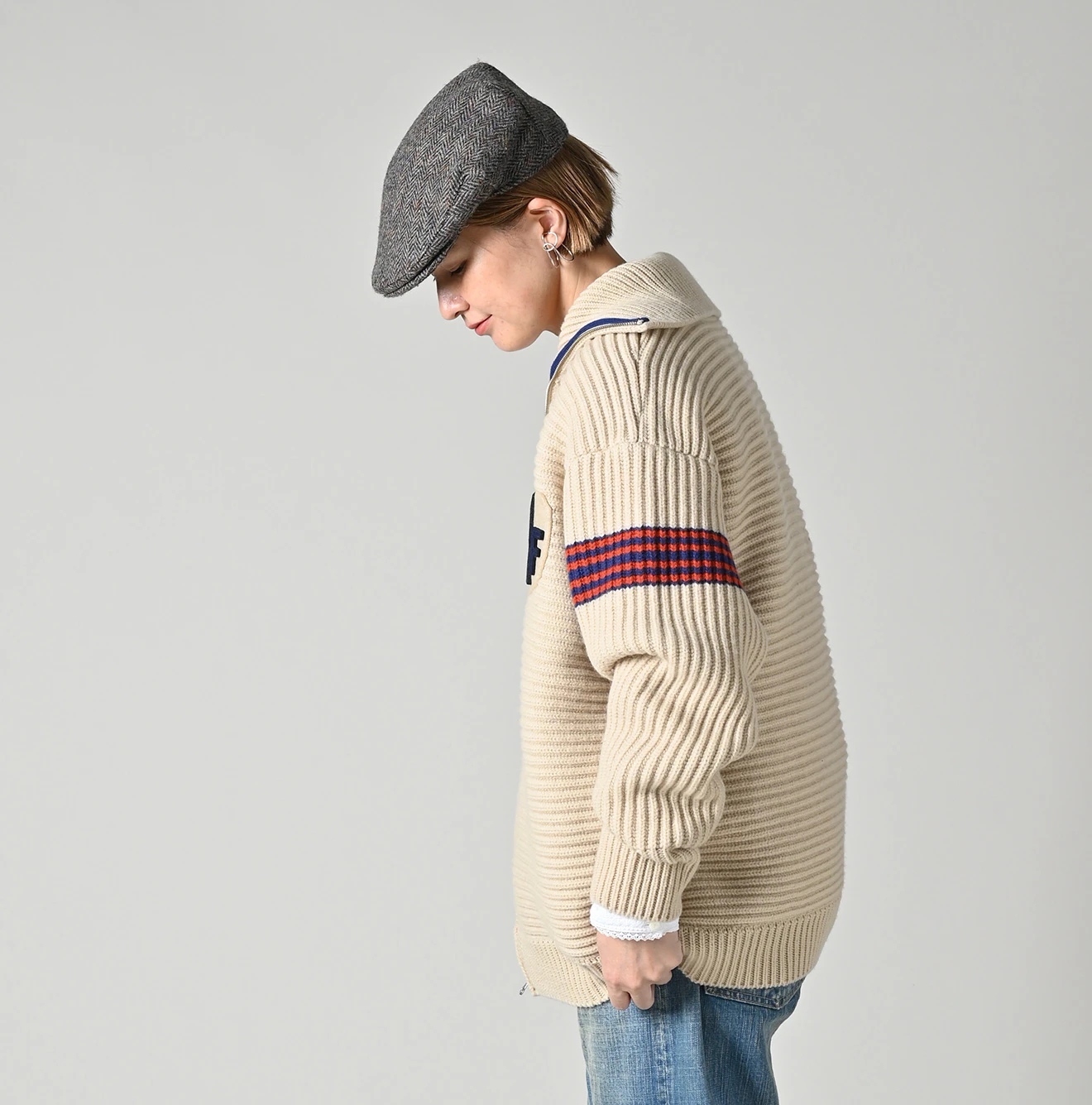 45R(フォーティファイブアール) |畦編み縮絨ウールのスノーブルゾン