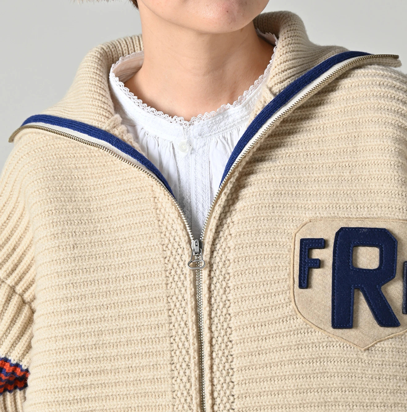 45R(フォーティファイブアール) |畦編み縮絨ウールのスノーブルゾン