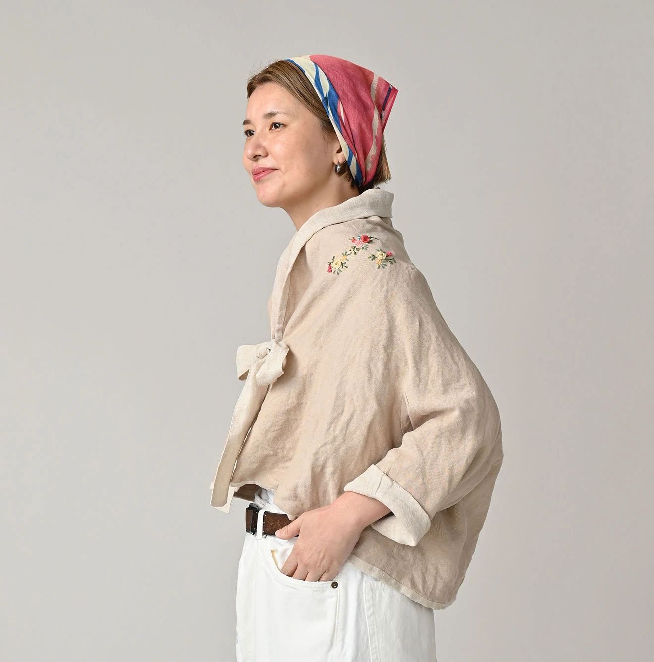 45R(フォーティファイブアール) |リネン重ね刺繍のボレロ