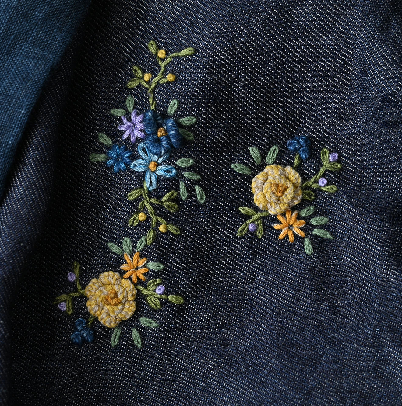 45R（フォーティファイブアール）| リネン重ね刺繍のボレロ（藍