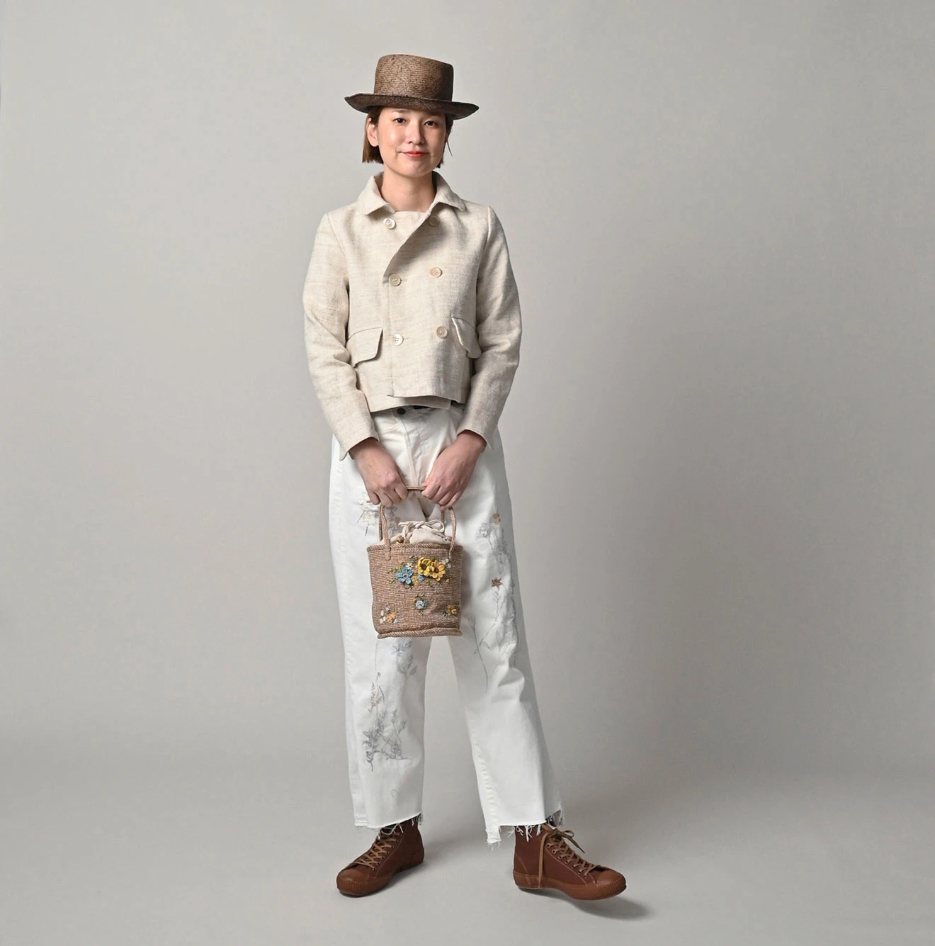 45R(フォーティファイブアール) |綿麻ツイードのアニーミニジャケット