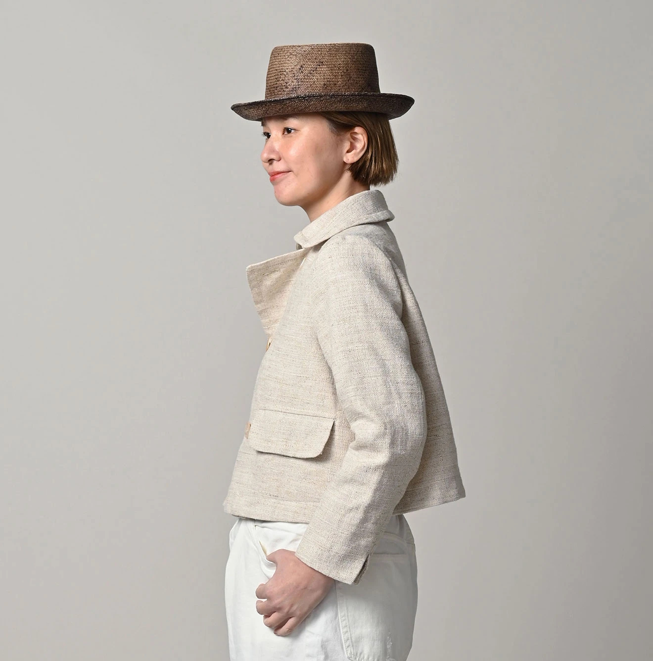 45R(フォーティファイブアール) |綿麻ツイードのアニーミニジャケット