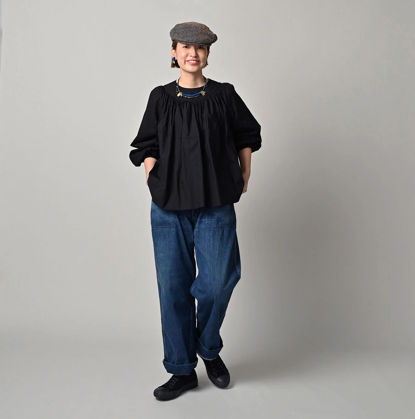 45R(フォーティファイブアール) |スーピマバチストのタックギャザーブラウス