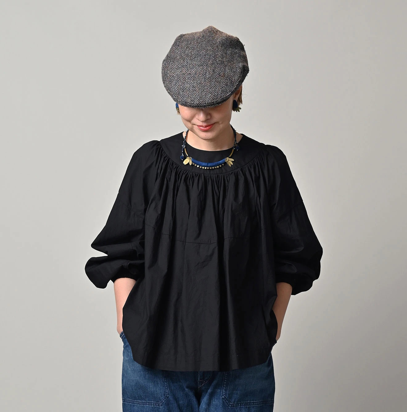 45R(フォーティファイブアール) |スーピマバチストのタックギャザーブラウス