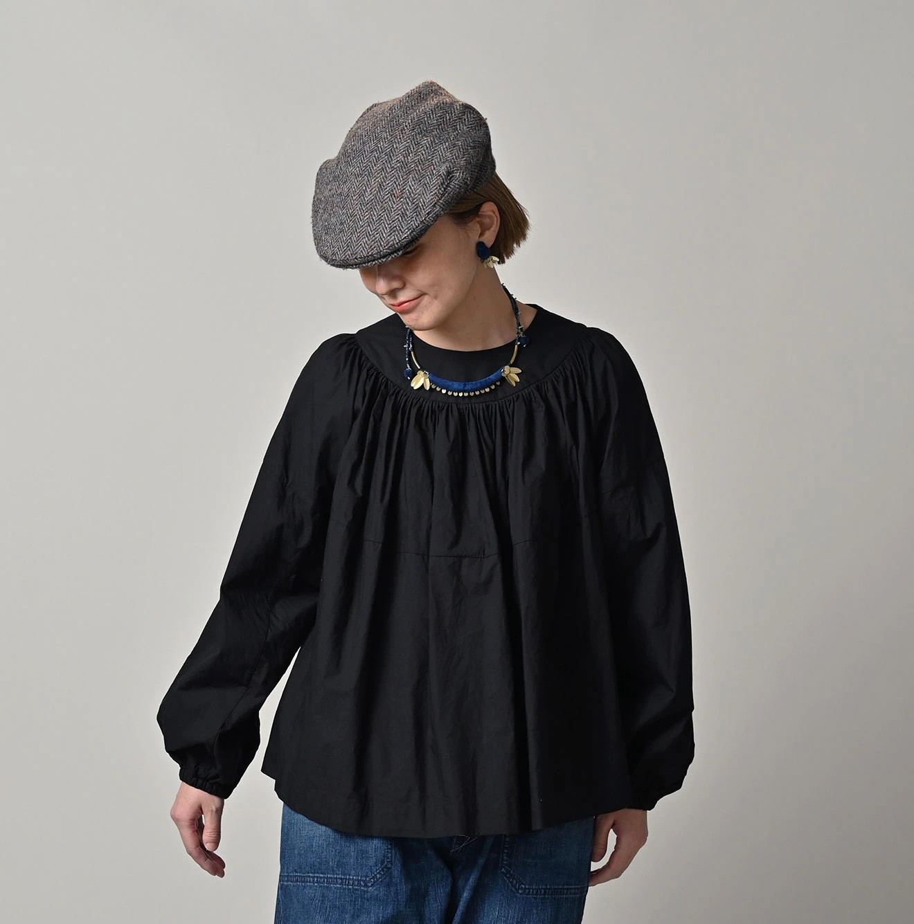 45R(フォーティファイブアール) |スーピマバチストのタックギャザーブラウス