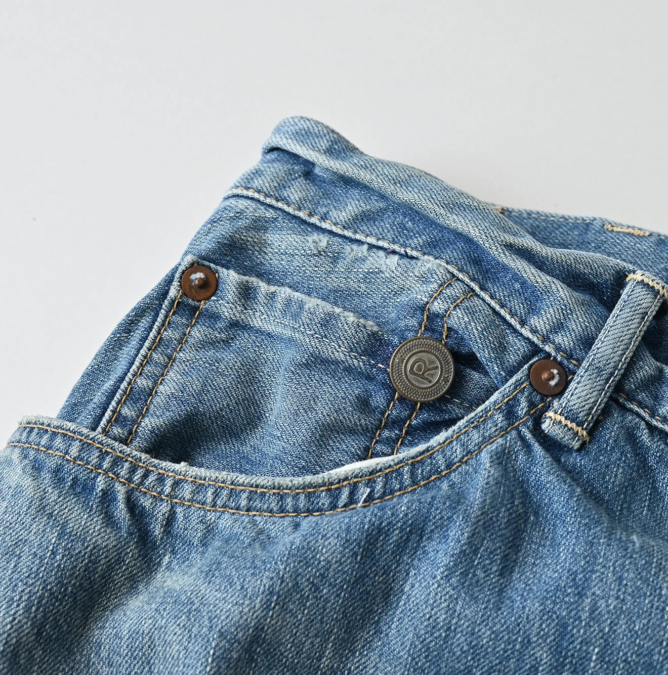 45R(フォーティファイブアール) |ライ麦デニムのクロスオーバースカート遖加工（フルール・清）