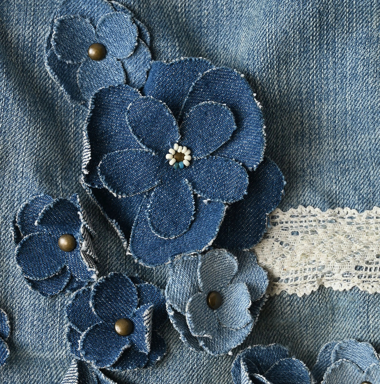 45R(フォーティファイブアール) |ライ麦デニムのクロスオーバースカート遖加工（フルール・清）