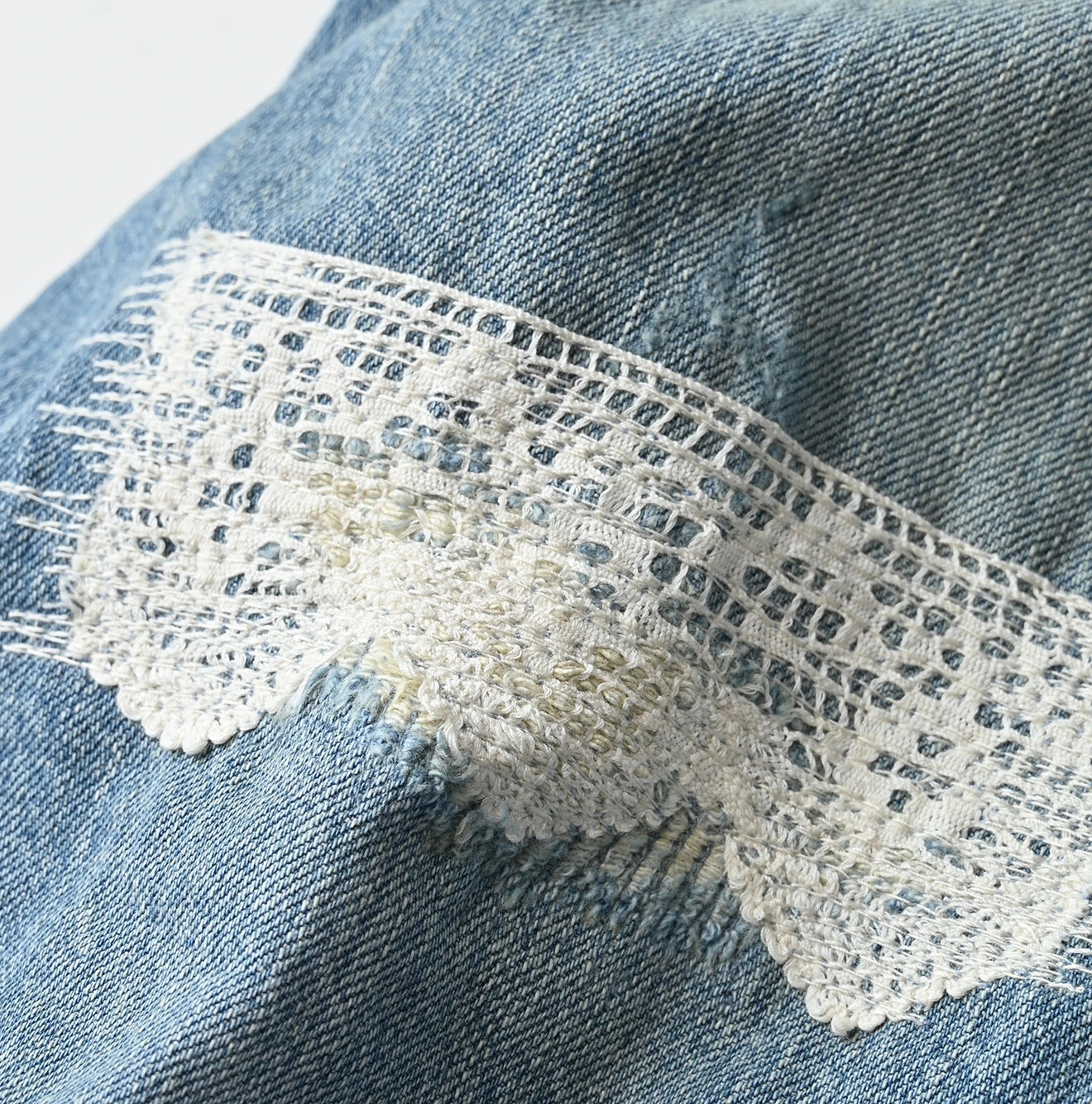 45R(フォーティファイブアール) |ライ麦デニムのクロスオーバースカート遖加工（フルール・清）